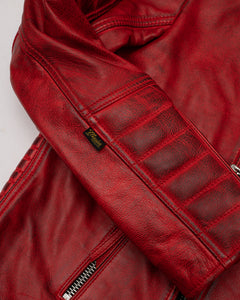 Belvedere Red Men's Leather Biker Jacket | Master Supply Co.
