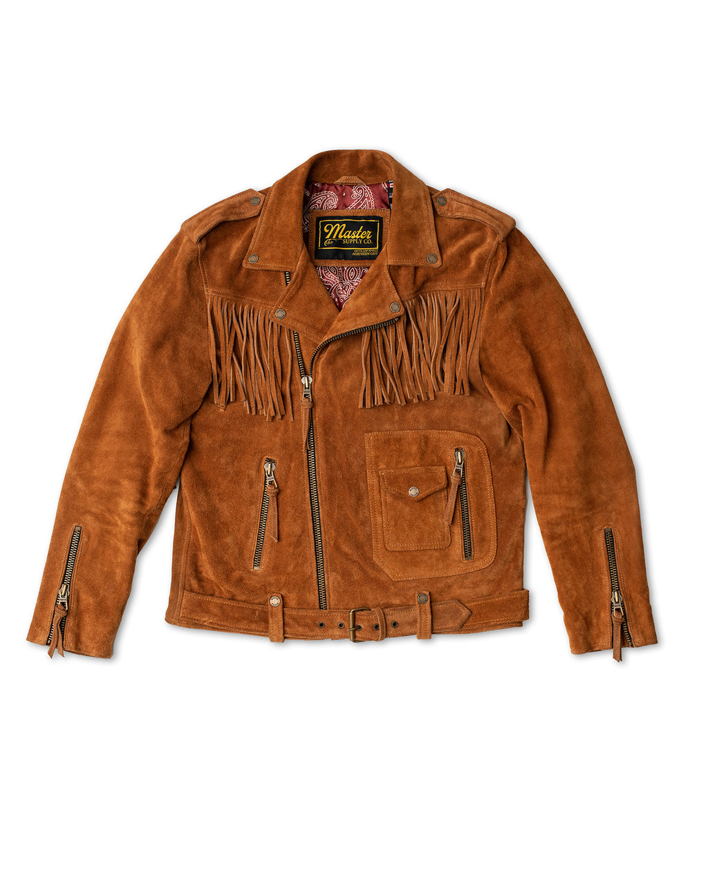 Leather tassel jacket mens best sale