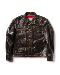 Men's Trucker Leather Jacket | The Convoy Rust by Master Supply Co.