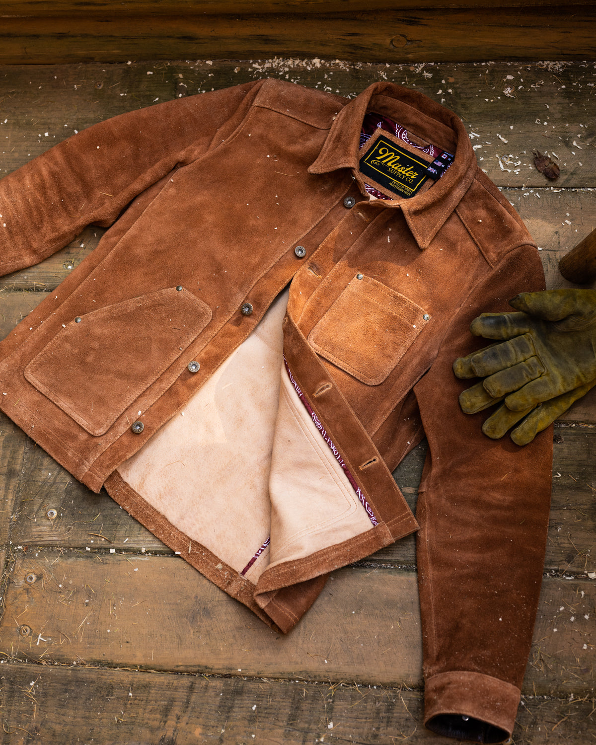 Rust Color Rough Out Jacket Field Jacket Canada | Roughout Leather Jacket | Master Supply Co.