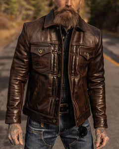 Man Wearing Master Supply Co. Convoy Rust Jacket