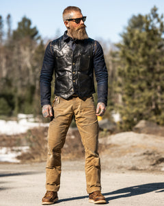 Handcrafted Journeyman Vest made with 1.5mm full-grain cowhide