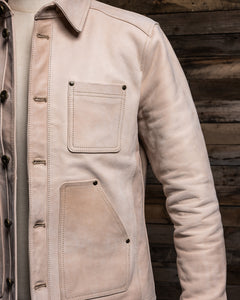 Close-up of natural vegetable-tanned cowhide leather texture