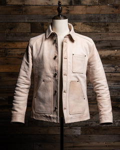 Front view of Master Supply Co. men's natural leather field jacket