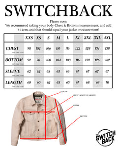Denim Jacket How To Measure Bust On A Jacket Switchback Men's