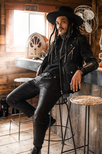 Master Supply Co Blackwood Leather Jacket Designed in Toronto, Canada, the Outlaw collection by Master Supply Co rugged features full grain leather jackets and leather vests.