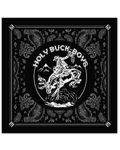 master supply co Bandana - "Holy Buck, Boys!" 100% cotton Printed Western Cowboy Rodeo